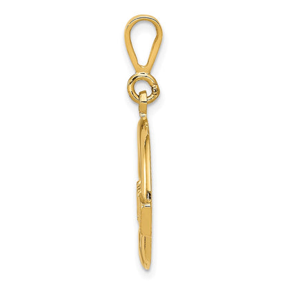 14k Yellow Gold Claddagh Pendant