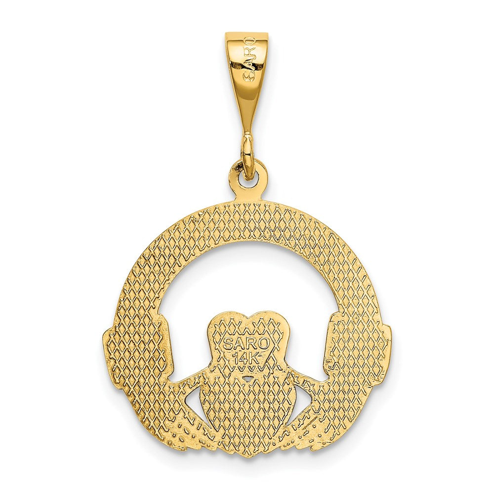 14k Yellow Gold Claddagh Pendant
