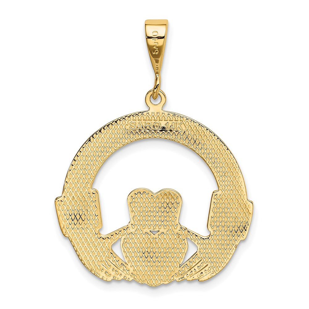 14k Yellow Gold Claddagh Pendant