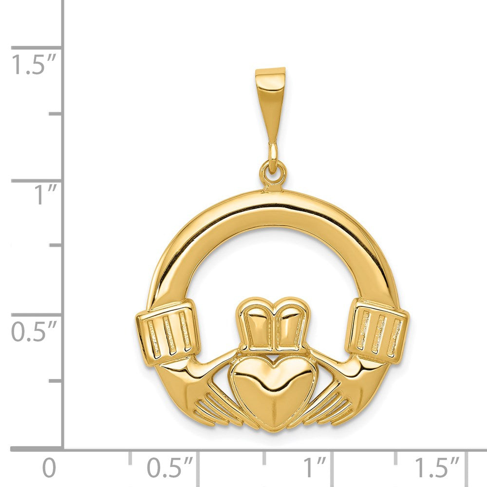 14k Yellow Gold Claddagh Pendant