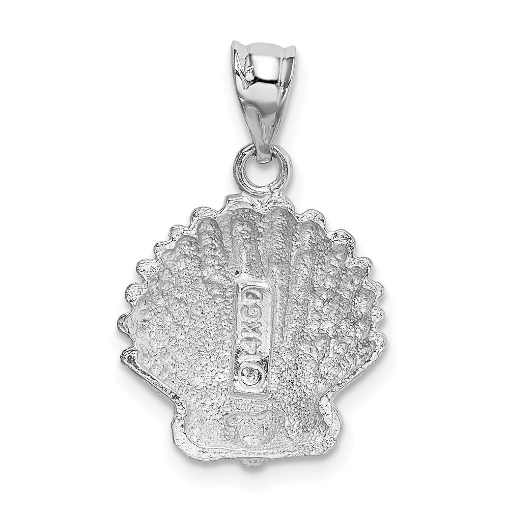 14k White Gold Shell Charm
