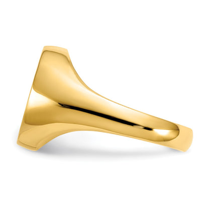 14K Yellow Gold Polished Eternal Life Cross Ring