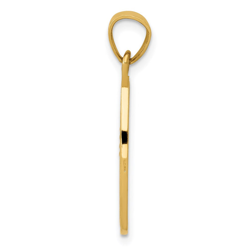 14k Yellow Gold Satin / Polished Baptism Pendant