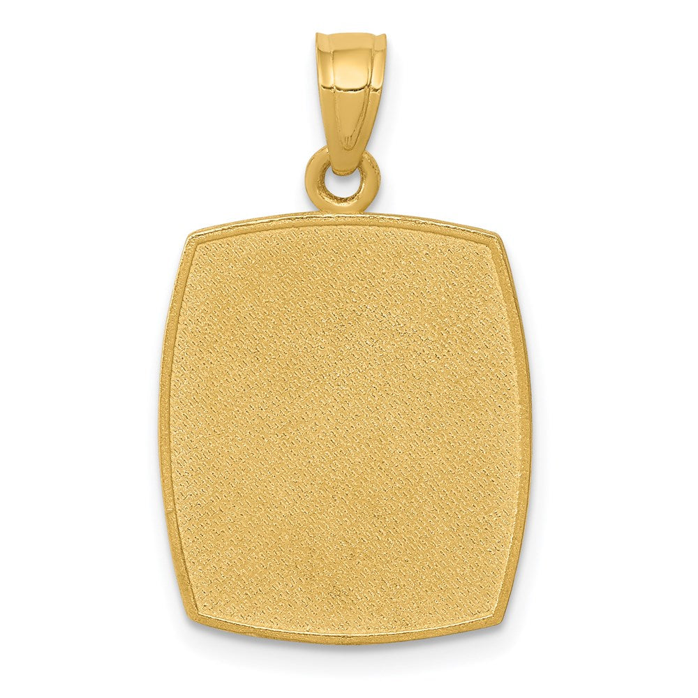 14k Yellow Gold Satin / Polished Baptism Pendant
