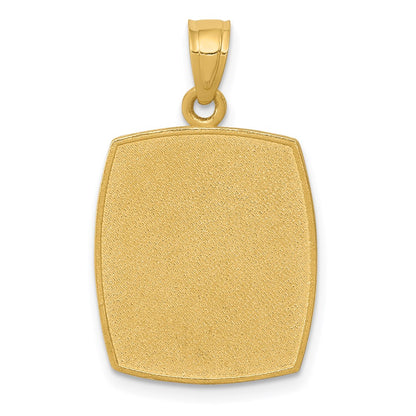 14k Yellow Gold Satin / Polished Baptism Pendant