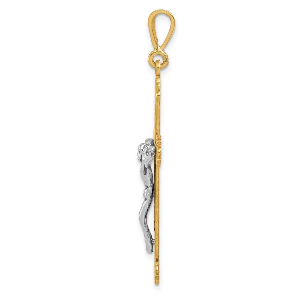 14k Two-tone Gold Crucifix Pendant
