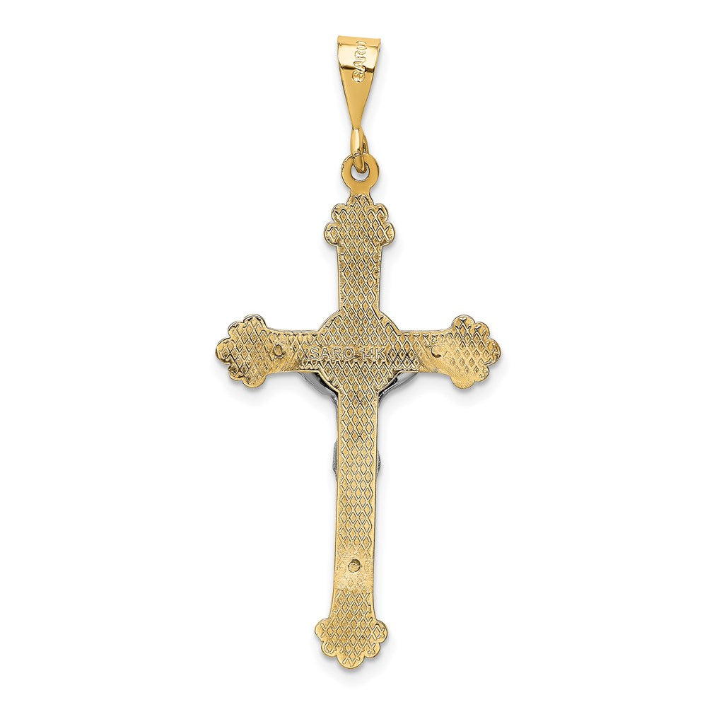 14k Two-tone Gold Crucifix Pendant