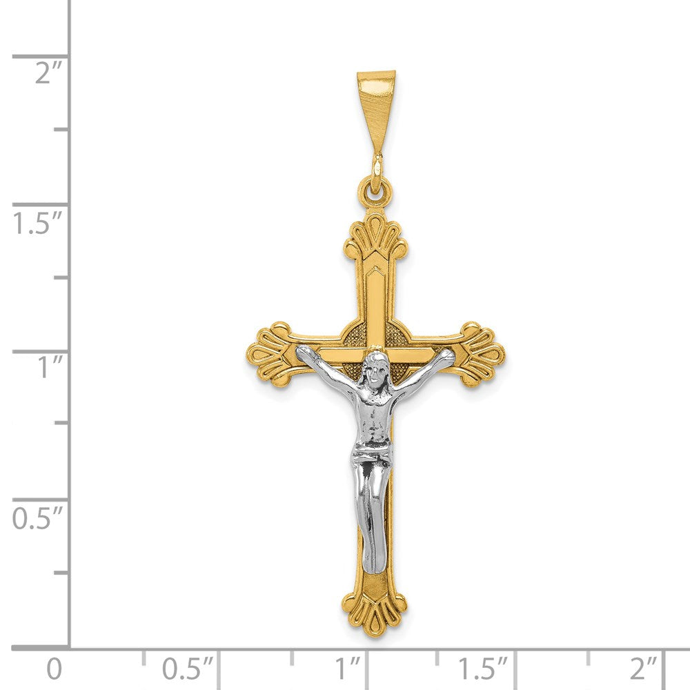 14k Two-tone Gold Crucifix Pendant