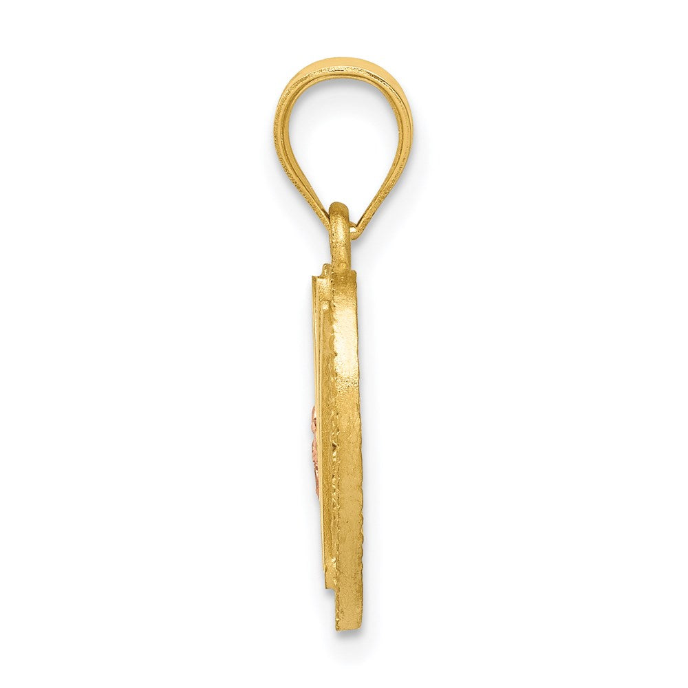 14k Two-tone Gold Two-tone Gold Heart Letter W  Initial Pendant