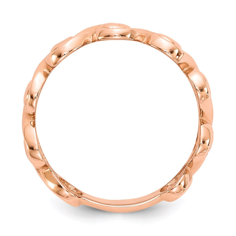 14k Rose Gold Polished Scroll Ring