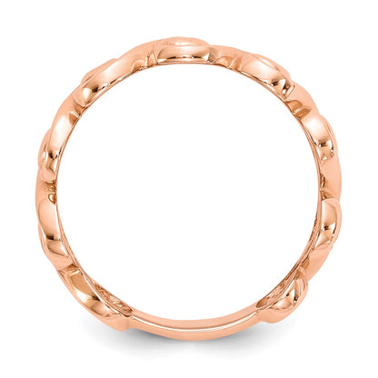 14k Rose Gold Polished Scroll Ring