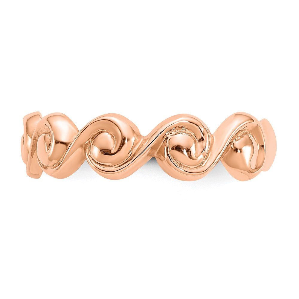 14k Rose Gold Polished Scroll Ring