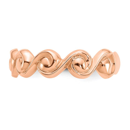 14k Rose Gold Polished Scroll Ring