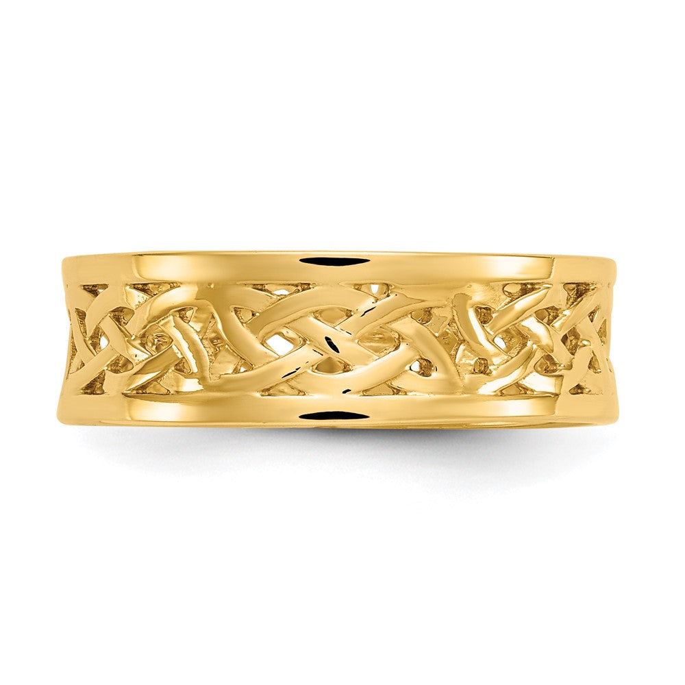 14K Yellow Gold Polished Celtic Knot Band