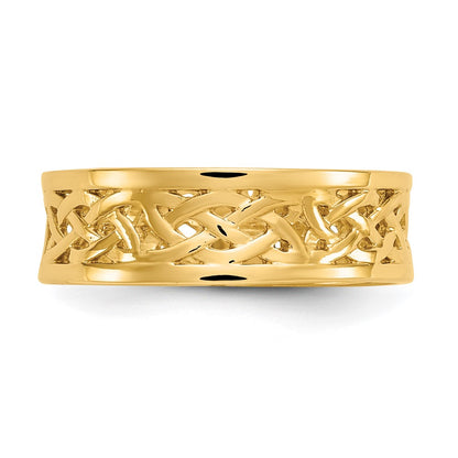 14K Yellow Gold Polished Celtic Knot Band
