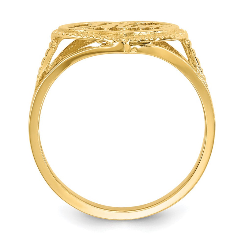 14K Yellow Gold #1 Mom in Heart Ring