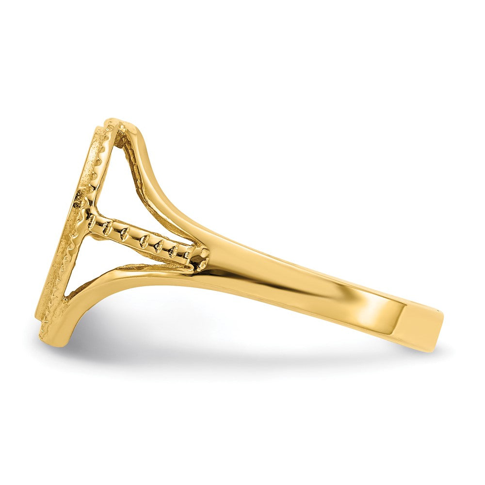 14K Yellow Gold #1 Mom in Heart Ring