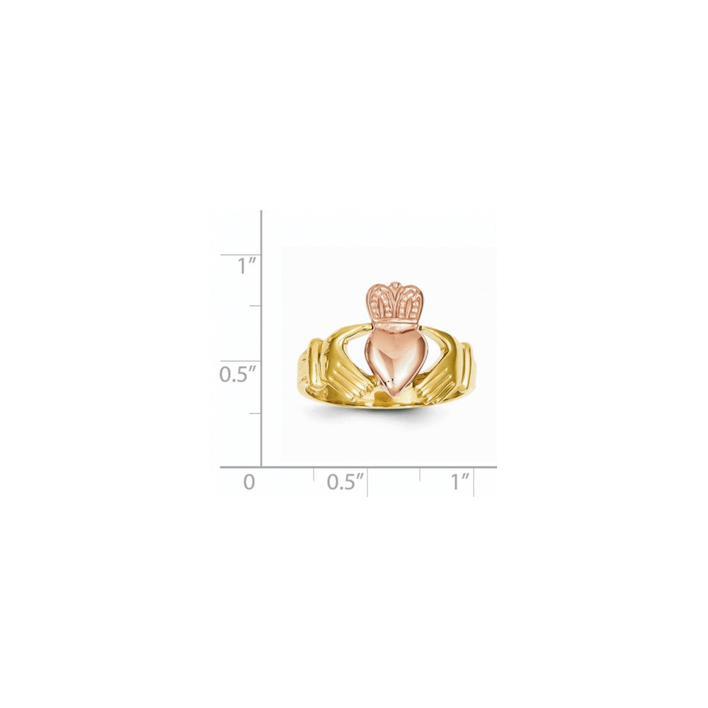 14k Men's Two-Tone Gold Claddagh Ring