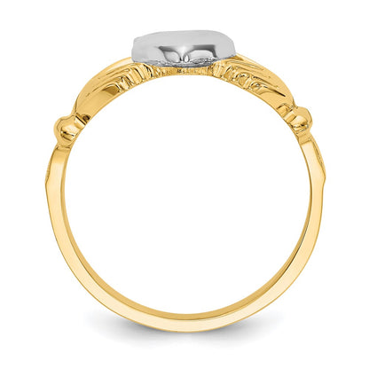 14k Mens Two-Tone Gold Claddagh Ring