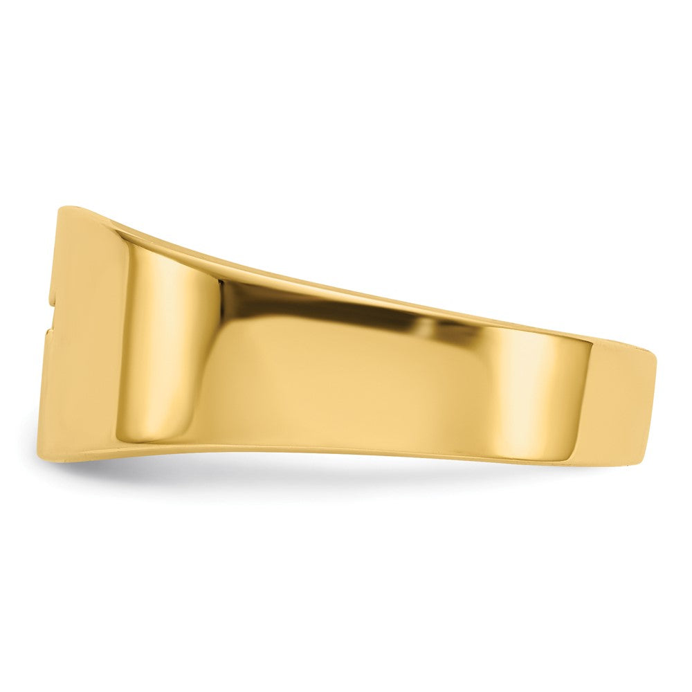 14K Yellow Gold Polished Cut-out Cross Ring