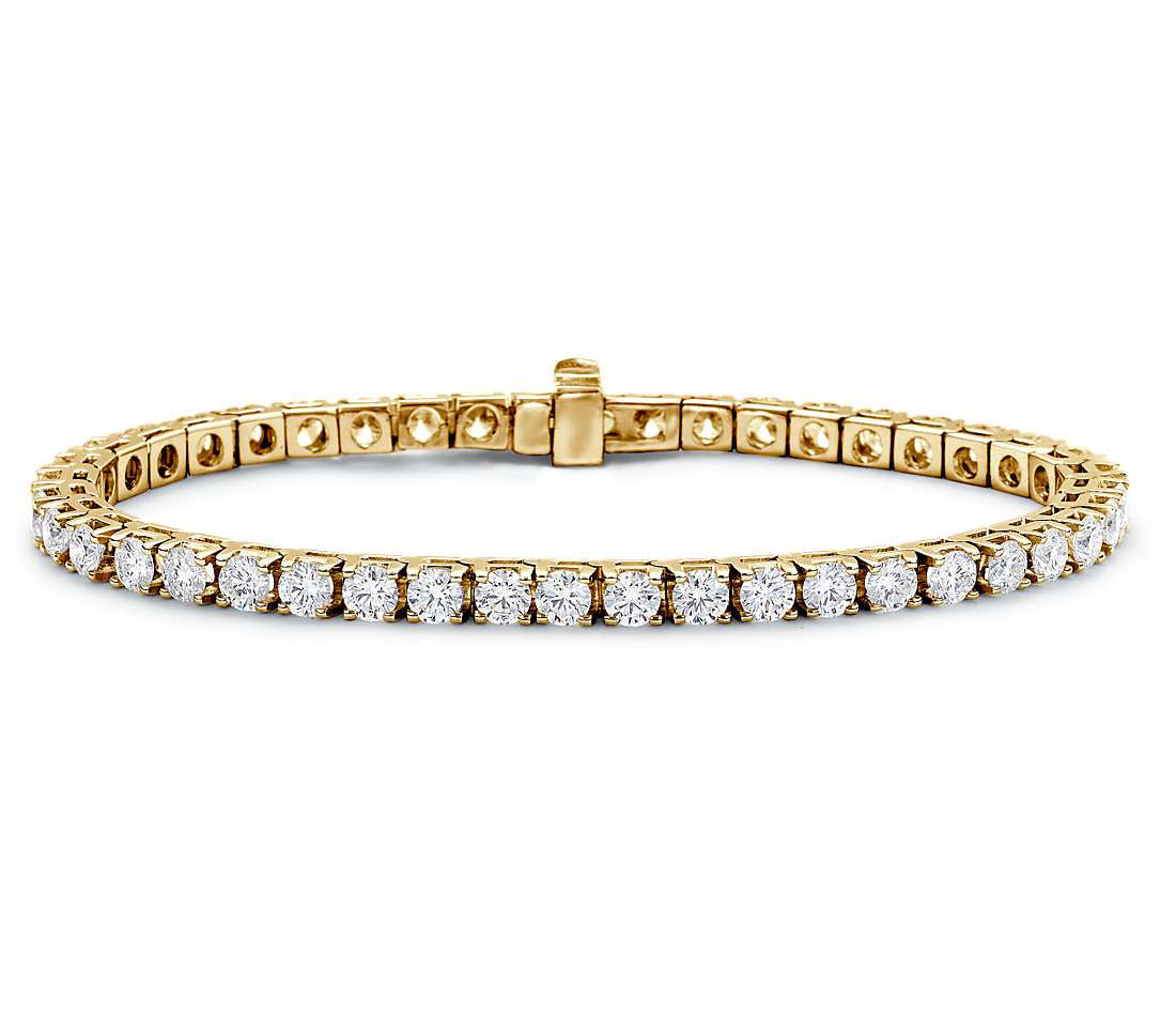 3 ct. tw. Yellow Gold Four-Prong Diamond Tennis Bracelet