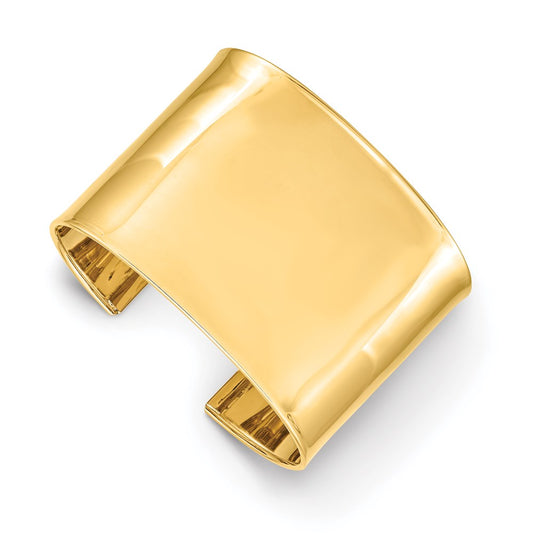 14k Yellow Gold 47mm Polished Cuff Bangle