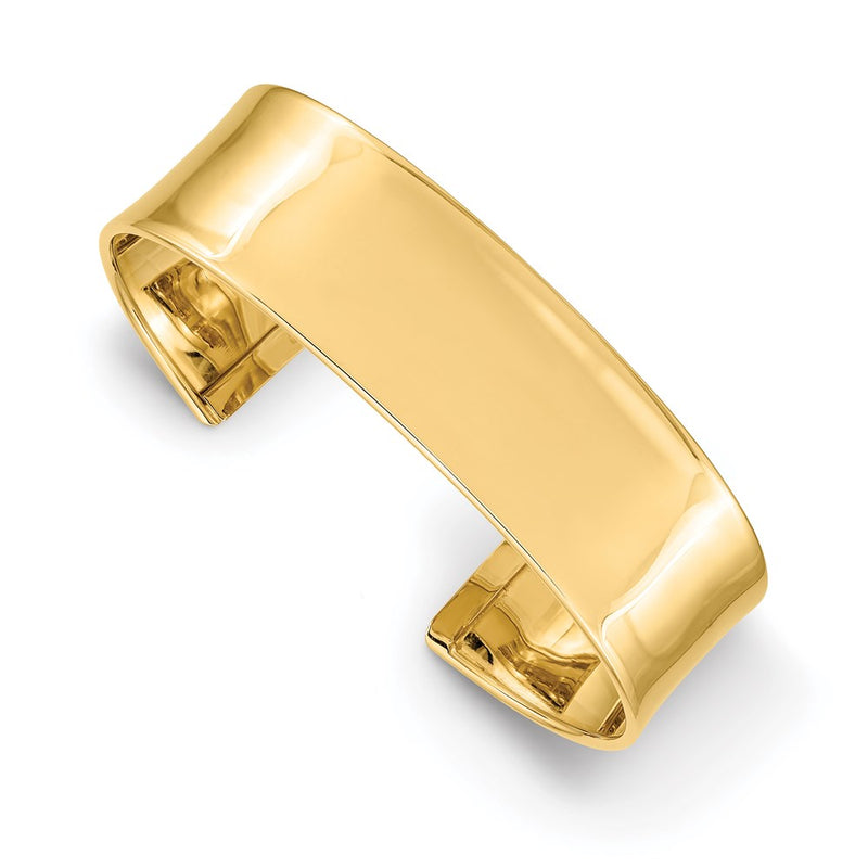 14k Yellow Gold 18.5mm Polished Cuff Bangle