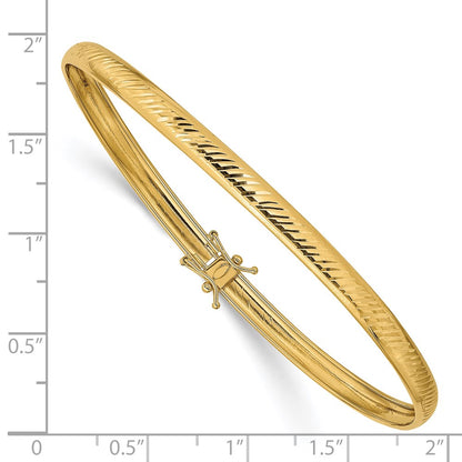 14k Yellow Gold Polished D/C Flexible Bangle
