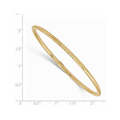 14k Yellow Gold Polished D/C Slip on Bangle