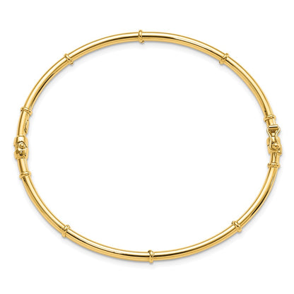14k Yellow Gold Polished Fancy Hinged Bangle