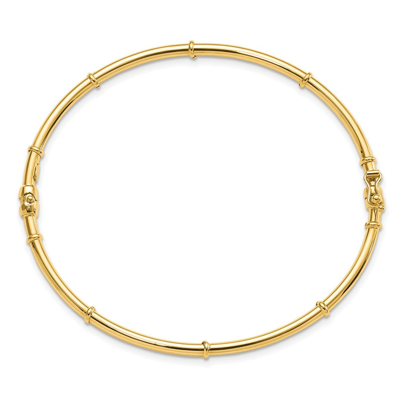 14k Yellow Gold Polished Fancy Hinged Bangle