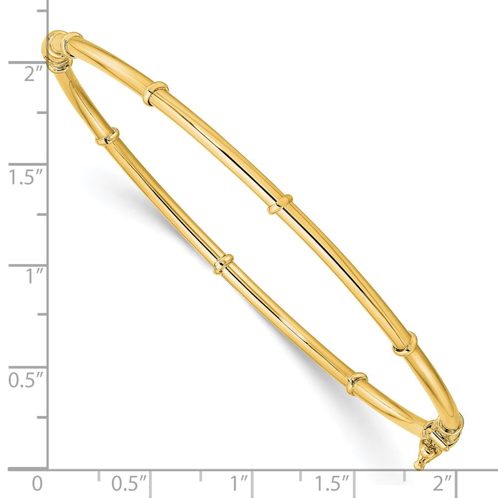 14k Yellow Gold Polished Fancy Hinged Bangle