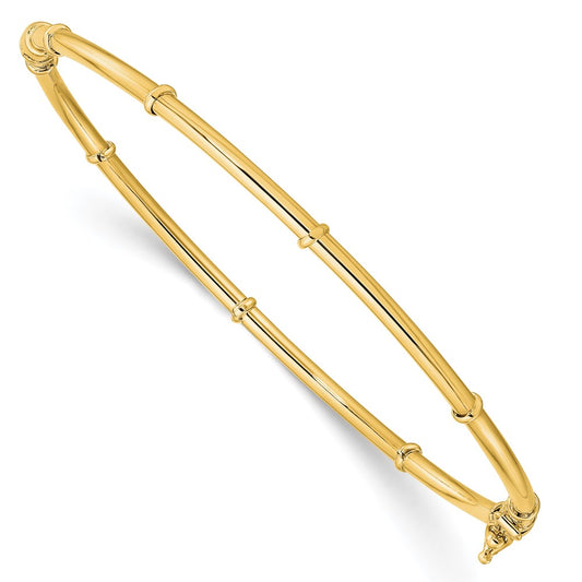 14k Yellow Gold Polished Fancy Hinged Bangle