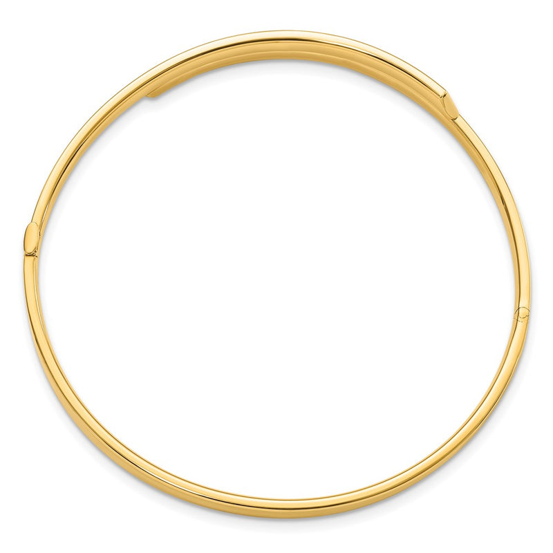 14k Yellow Goldy 2/16 Polished Overlap Hinged Bangle