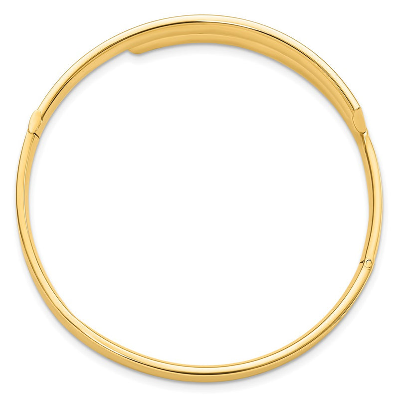 14k Yellow Goldy 3/16 Polished Overlap Hinged Bangle