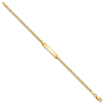 14k Semi-Solid Polished Cuban ID Bracelet