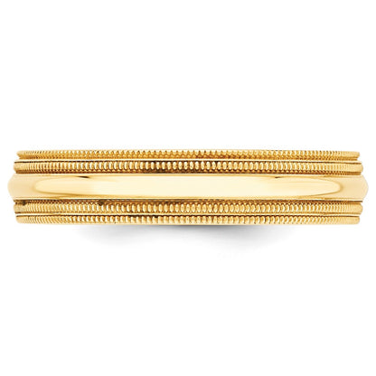 Solid 18K Yellow Gold 5mm Double Milgrain Comfort Fit Men's/Women's Wedding Band Ring Size 12.5