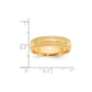 Solid 18K Yellow Gold 6mm Double Milgrain Comfort Fit Men's/Women's Wedding Band Ring Size 7