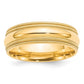 Solid 18K Yellow Gold 7mm Double Milgrain Comfort Fit Men's/Women's Wedding Band Ring Size 7.5