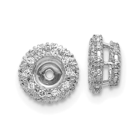 Solid 14k White Gold 1/5ct Simulated CZ Earring JacKets