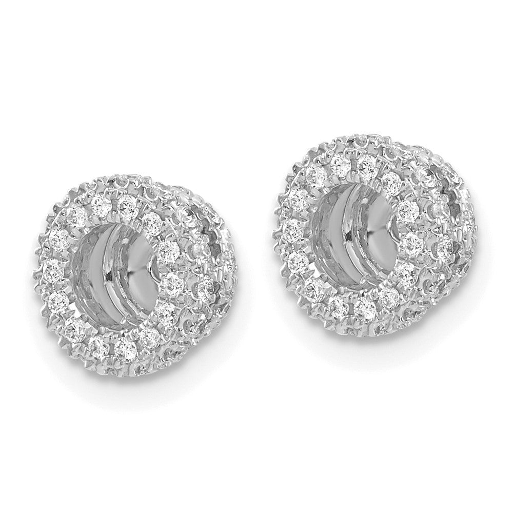 Solid 14k White Gold 3/8ct Simulated CZ Earring JacKets