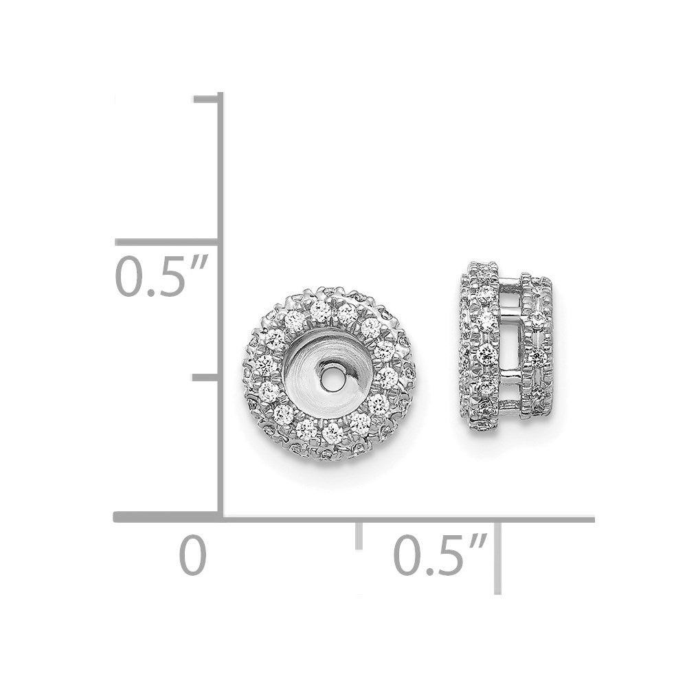 Solid 14k White Gold 3/8ct Simulated CZ Earring JacKets