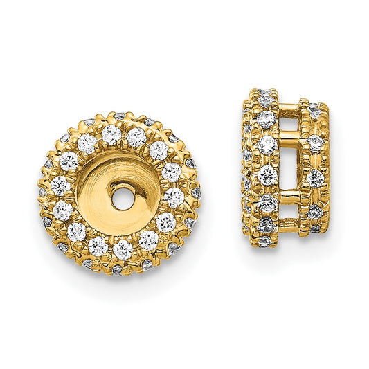 Solid 14k Yellow Gold 3/8ct Simulated CZ Earring JacKets