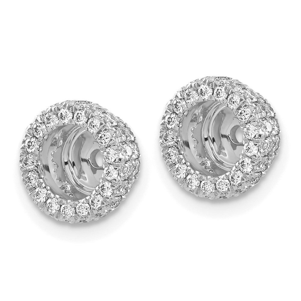 Solid 14k White Gold 5/8ct Simulated CZ Earring JacKets