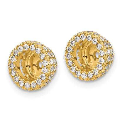 Solid 14k Yellow Gold 5/8ct Simulated CZ Earring JacKets