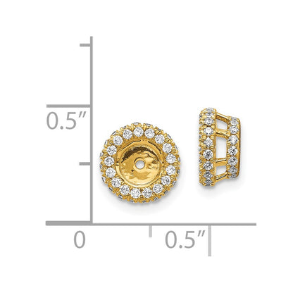 Solid 14k Yellow Gold 5/8ct Simulated CZ Earring JacKets