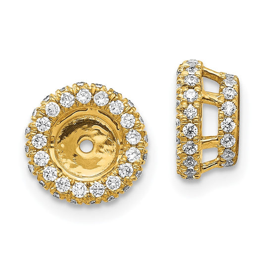 Solid 14k Yellow Gold 5/8ct Simulated CZ Earring JacKets