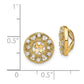 Solid 14k Yellow Gold Fancy Simulated CZ Earring JacKets