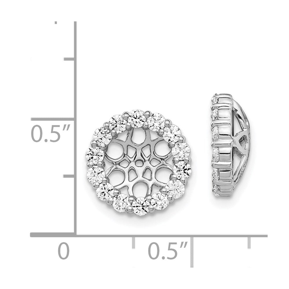 Solid 14k White Gold Simulated CZ Earring JacKets