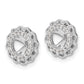 Solid 14k White Gold Twisted Edge Simulated CZ Earring JacKets